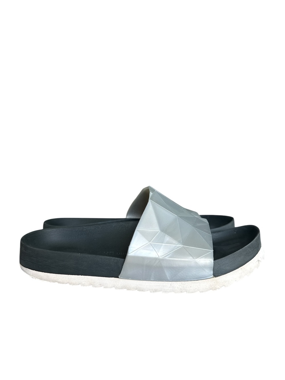 United Nude Silver Geometric Slide Sandals Unisex GUC Women’s US8 Avant Garde